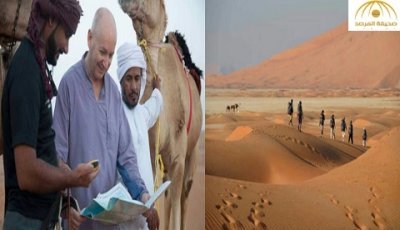 بالصور..رحالة بريطاني يسير شهراً في صحراء الربع الخالي لمقابلة أمير قطر!