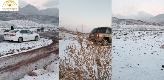 بالصور والفيديو:شاهد الثلوج تغطي جبال  علقان بتبوك