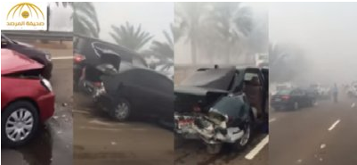 بالفيديو.. حادث تصادم مروع بين 69 سيارة بأبو ظبي
