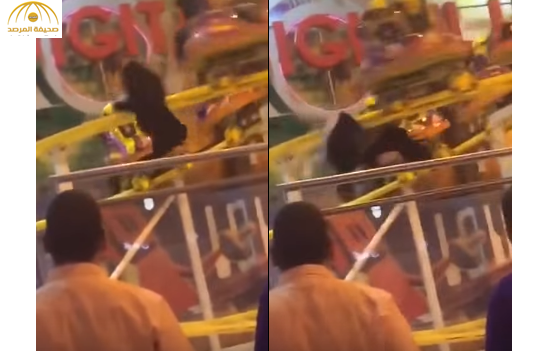 شاهد:فيديو يظهر لحظة سقوط فتاة من "قطار الملاهي" بجازان