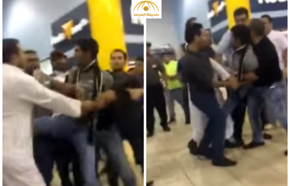 بالفيديو : مشاجرة بين مواطن وعامل مصري في مجمع ابن خلدون بالدمام