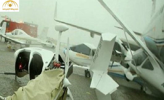 بالفيديو:العواصف تدمر طائرات بمطار أبوظبي الدولي !