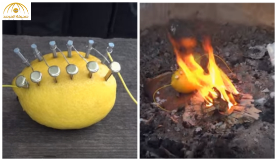 بالفيديو: كيف تشعل النار من ليمونة؟