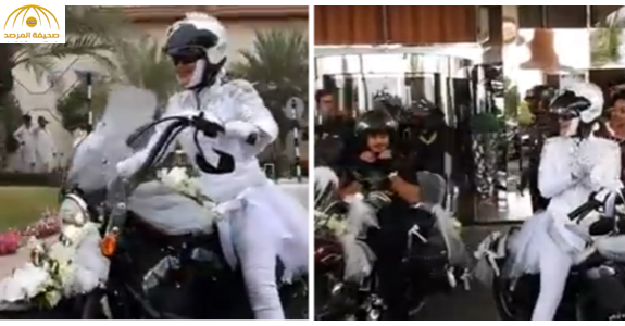 بالفيديو:عروس إماراتية تزف على الدراجة النارية في شوارع أبوظبي