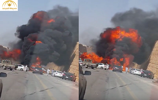 بالفيديو:لحظة انفجار مروع لسيارة بالرياض