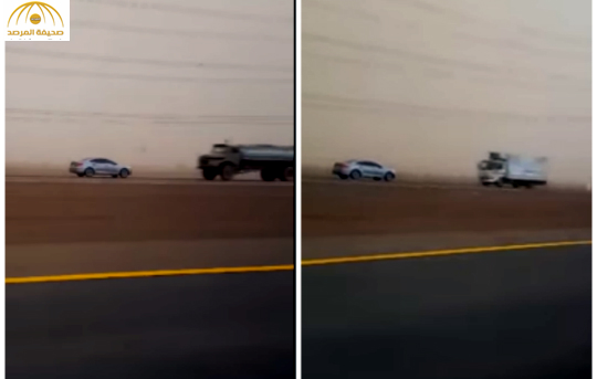 بالفيديو:سائق يقود سيارتة عكس الاتجاة بسرعه جنونية على طريق حائل - القصيم