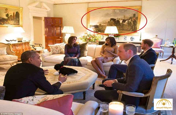 لماذا طمست جملة من على إحدى اللوحات بقصر "كينج استون"قبل وصول أوباما وزوجته؟