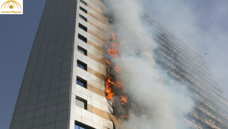 بالصور:احتراق فندق بحي الشهداء في مكة