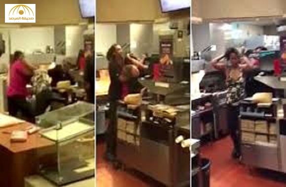 بالفيديو شجار عنيف بين عاملتين بأحد محلات ماكدونالد يشعل موقع الفيسبوك