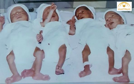 بالصور:متعب بن عبدالله يلتقي 4 توائم ولدوا في مستشفى الحرس قبل 23 عاماً