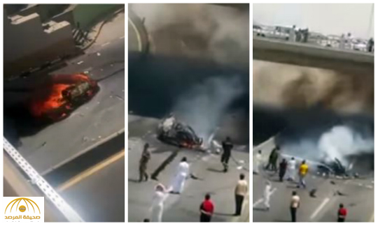 حادث مروع واحتراق السيارة وتفحم سائقها في الأحساء-فيديو