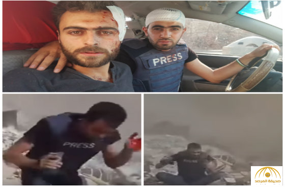 بالفيديو:الناشط “هادي العبد الله” يُصاب وينجو من قصف بالبراميل المتفجّرة على حلب