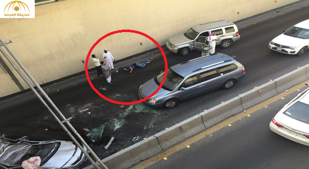 بالفيديو.. سقوط سيارة من أعلى كبري الملك فهد بالدمام