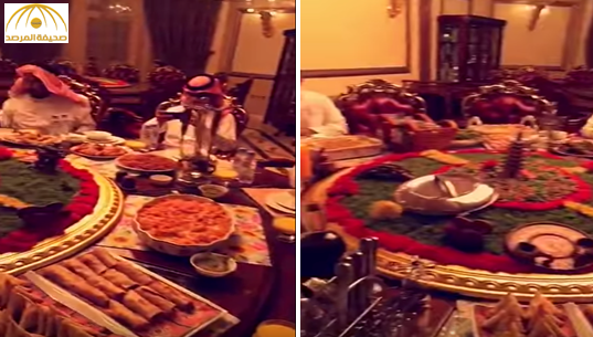 شاهد: بذخ عائلة خليجية تفطر على طاولة متحركة في رمضان !