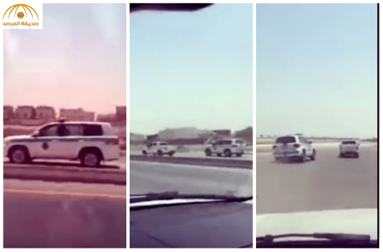 بالفيديو : مطاردة سائق هارب تنتهي بانقلاب سيارة أمنية  على أحد الطرق السريعة