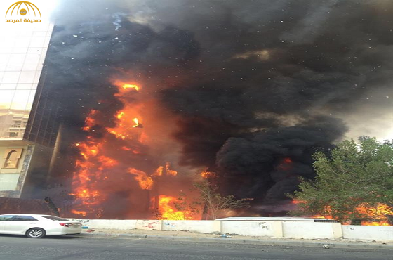 بالفيديو والصور:اندلاع حريق في فندق بعزيزية مكة