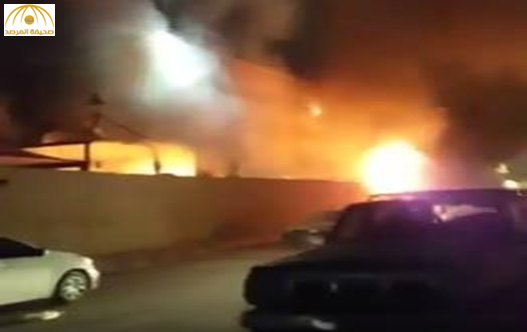 بالفيديو والصور: اندلاع حريق بصالة أفراح في الرياض