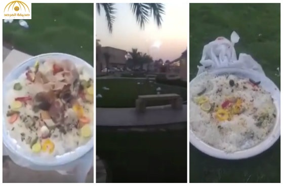 فيديو: مواطن يعثر على صحون  طعام “مفاطيح”  في حديقة ”المونسية" بالرياض