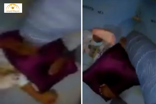 بالفيديو: خادمة تعذب طفل رضيع بوضع مخدة على وجهه وتقف عليها
