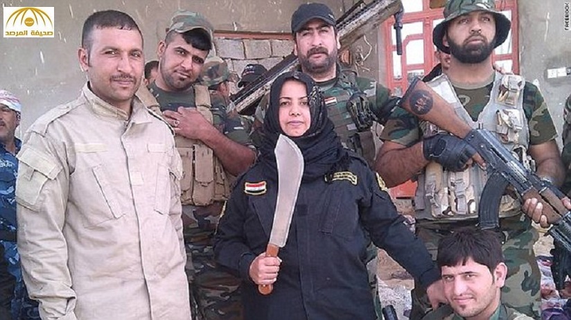 بالصور..على طريقة داعش: عراقية تقود مليشيا شيعية لقطع رؤوس الدواعش وطهوها