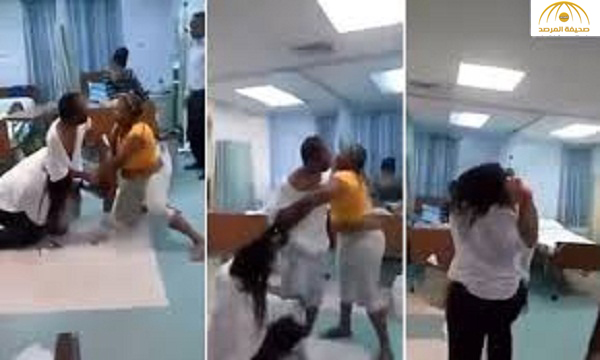 فيديو: معركة حامية بين سيدة وعشيقة زوجها المريض في المستشفى