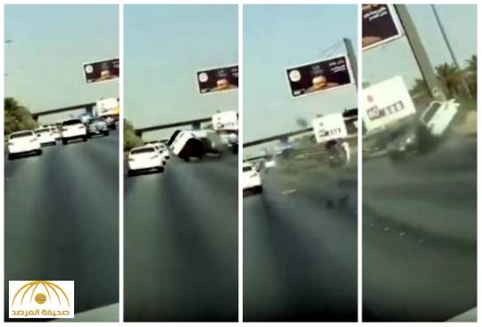 المرور يكشف تفاصيل جديدة عن سائق تسبب بحادث تصادم وانقلاب سيارته على الطريق الدائري بالرياض-فيديو