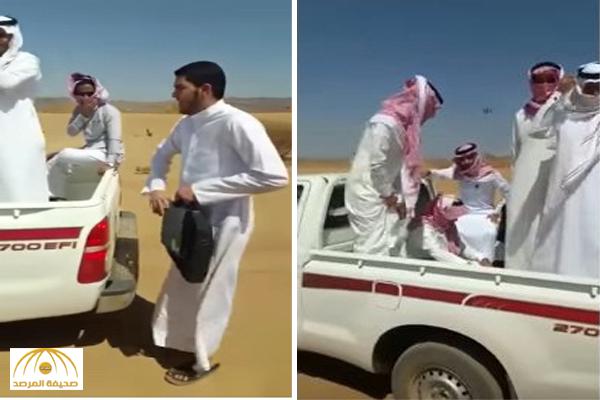 بالفيديو : شاهد .. معلمون تعطلت سياراتهم في الصحراء يُفنّدون ساعة خالد العرج