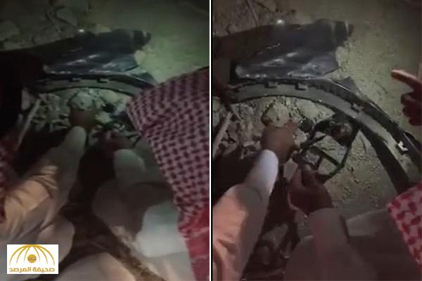 بالفيديو .. شاهد حطام الصاروخ الباليستي الذي أسقطته قوات التحالف شمال مكة المكرمة