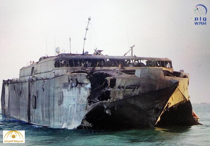 بالصور ..شاهد كيف تضررت السفينة الإماراتية "سويفت" من قصف ميليشيا الحوثي