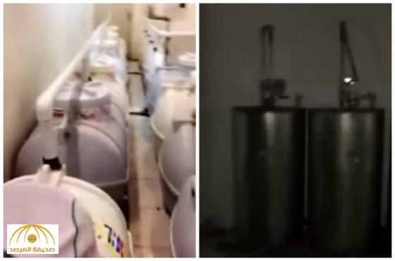 بالفيديو:الدوريات الأمنية تداهم أكبر مصنع خمور في الرياض