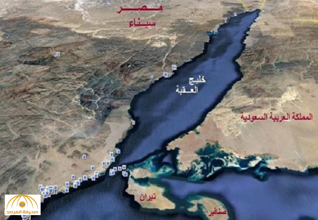 خريطة مصورة بالأقمار الاصطناعية تثبت سعودية" تيران وصنافير"