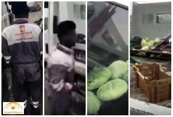 بالفيديو : عمال بأمانة الأحساء يبيعون الخضروات والفاكهة المصادرة على المحلات !