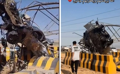 Fatal Car Collision with Electricity Tower in Al-Jawf Region Caught on Video