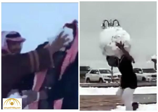 بالفيديو .. مواطنون يحتفلون بسقوط الثلوج .. وباحث: "المجتمع السعودي تحول إلى الدعابة " !