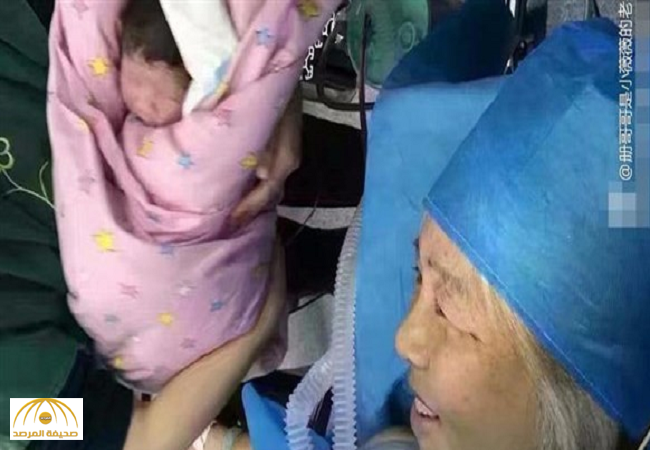 صينية تنجب طفلاً وهي في الـ64 من العمر-صورة