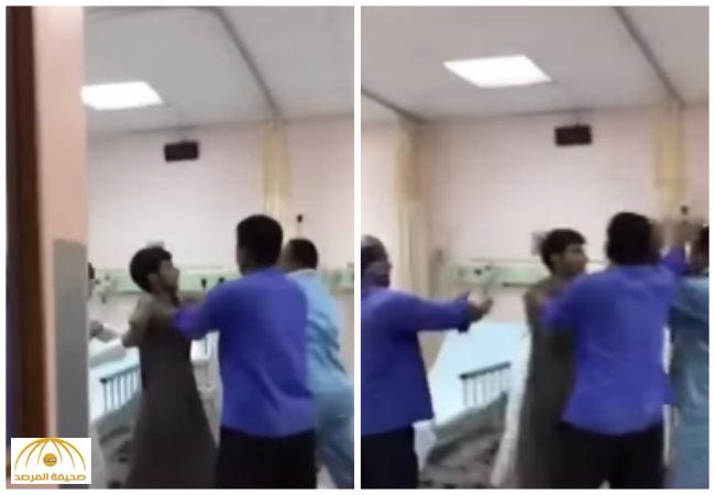 بالفيديو:شابان يضربان طبيب بالحذاء في مستشفى حائل