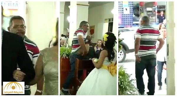 بالفيديو : رجل يتسلل خلف عروسين داخل كنيسة  ويطلق النار على أحد المدعوين!