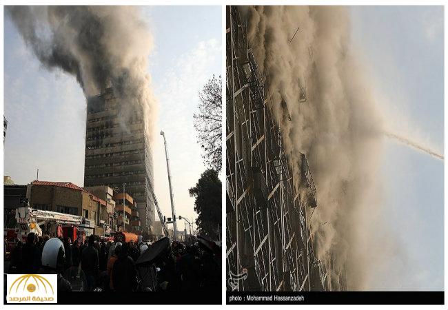 بالفيديو والصور:مقتل 30 رجل إطفاء بانهيار برج في طهران
