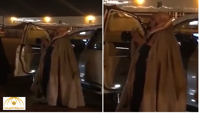ترجل بجوار سيارته.. شاهد: الأمير عبدالعزيز بن فهد يلهج بالدعاء أثناء نزول المطر