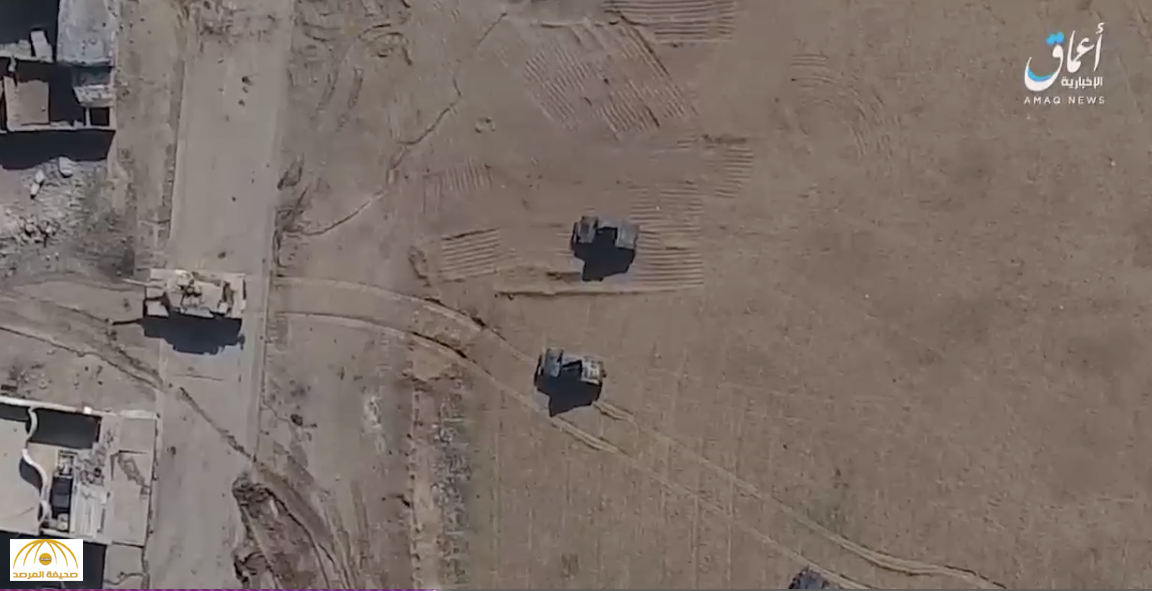بالفيديو: شاهد ..داعش يستخدم طائرة بدون طيار ويقصف دبابة عراقية