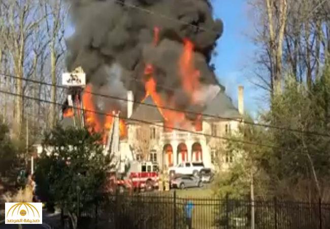 شاهد:حريق يلتهم "قصر إماراتي" في ولاية فيرجينيا الأمريكية