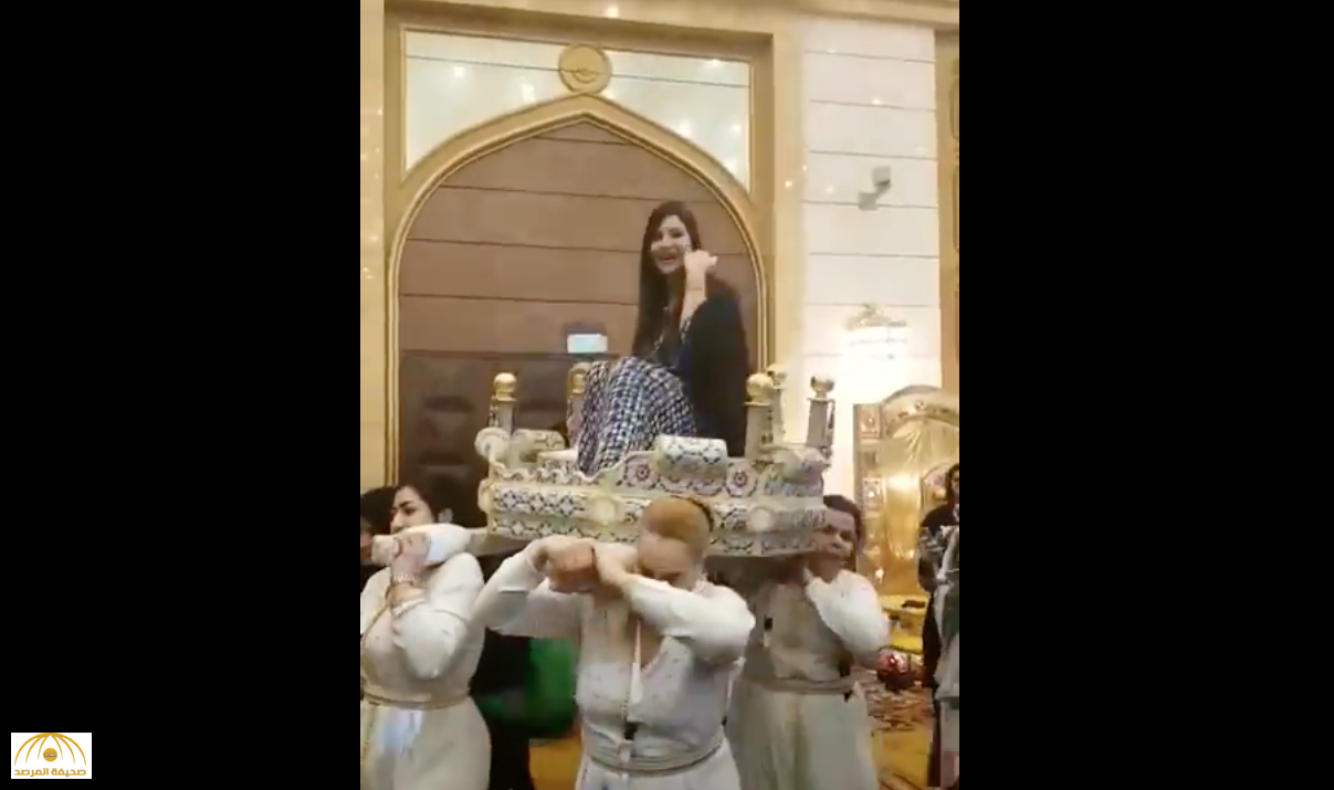 بالفيديو:  زفة لجين عمران على الطريقة المغربية في جدة..شاهد ردة فعلها !