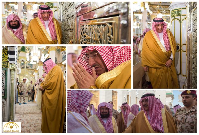بالصور : نائب خادم الحرمين الشريفين يزور المسجد النبوي