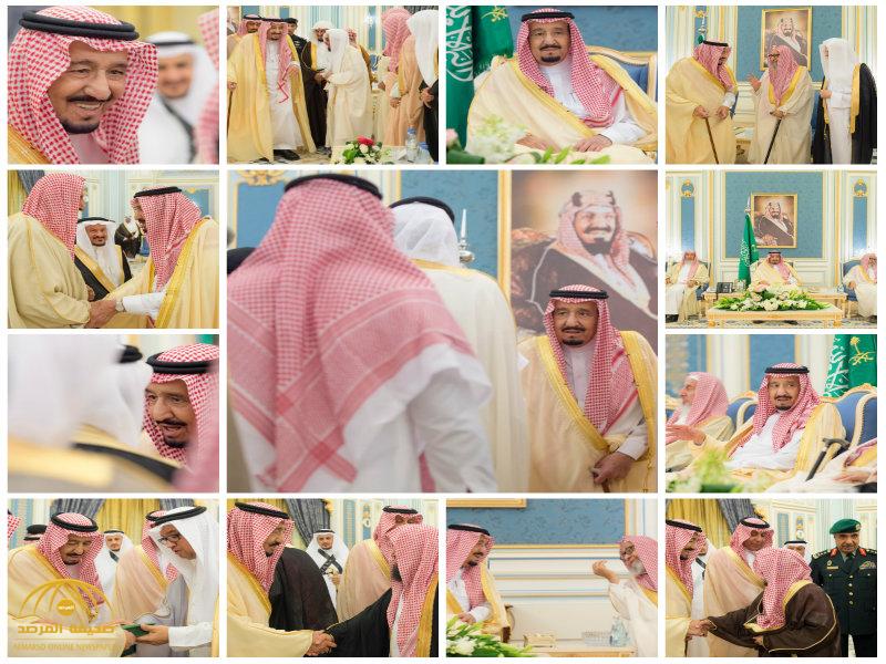 بالصور:خادم الحرمين يستقبل أصحاب السمو الأمراء ومفتي عام المملكة