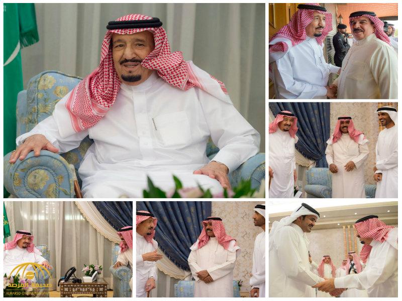 بالصور:خادم الحرمين يستقبل ملك البحرين وممثلي قادة دول مجلس التعاون الخليجي