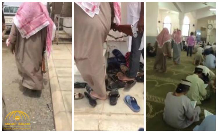 بالفيديو: مواطن يحمل ”بندقية” داخل مسجد بجازان يثير جدل النشطاء على مواقع التواصل