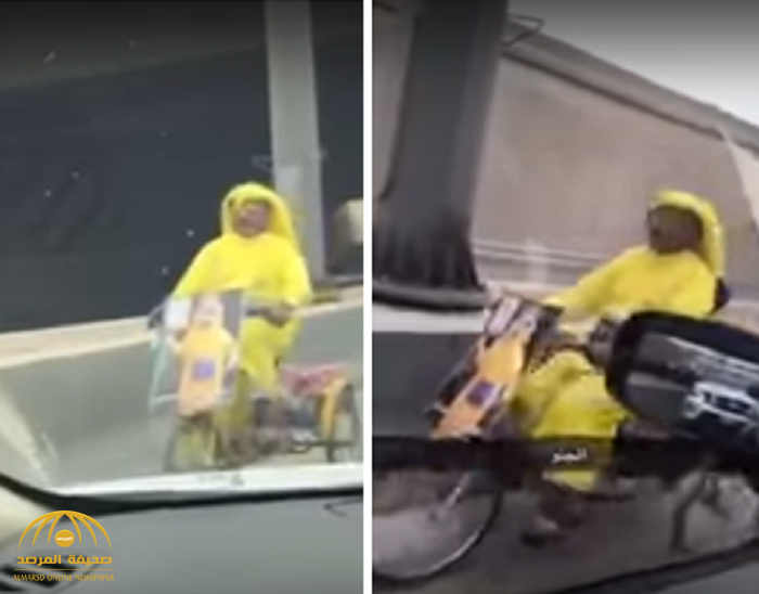 فيديو: شاهد مشجع "نصراوي" يرتدي ملابس "صفراء" ويقود دراجة على طريق ‏خريص‏