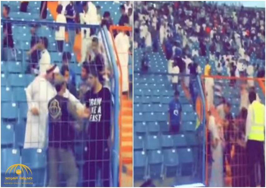 بالفيديو .. جمهور الهلال يقتحم مدرجات النصر..  "فوضى وهرج" بديربي الرياض !