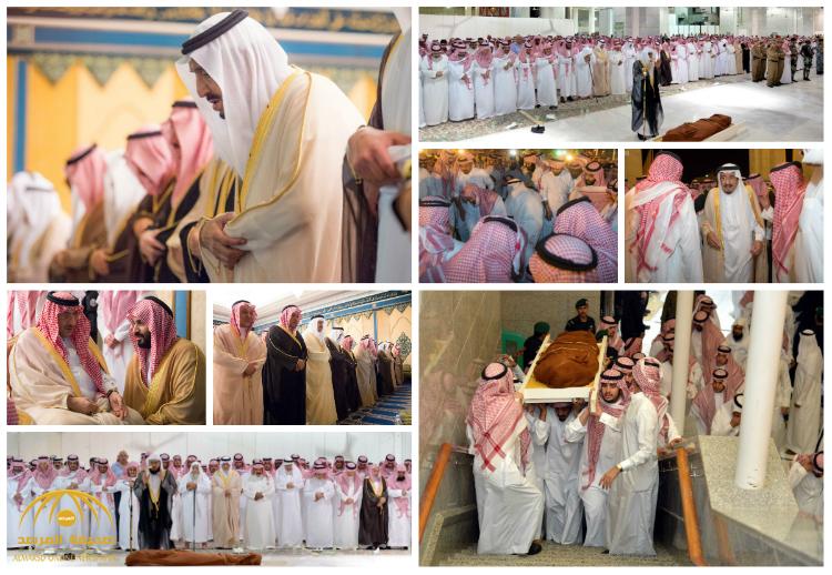 شاهد خادم الحرمين الشريفين يؤدي صلاة الميت على الأمير مشعل بن عبدالعزيز رحمه الله