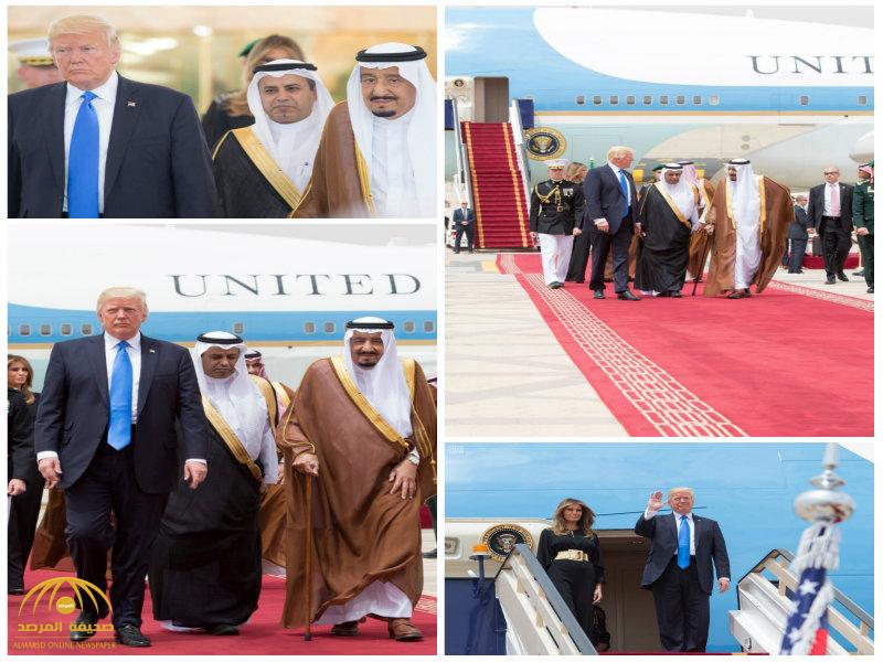 بالفيديو والصور:الرئيس الأمريكي يصل الرياض وخادم الحرمين في مقدمة مستقبليه